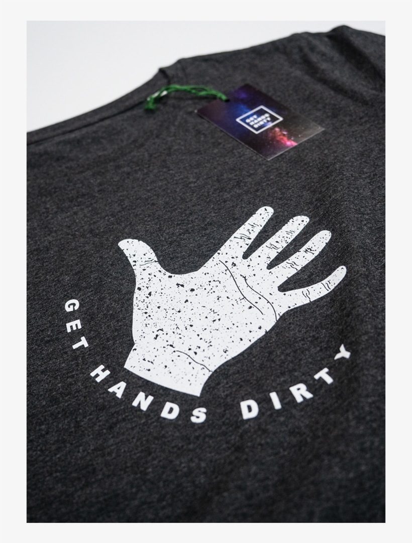 T-shirt Dirty Hand Logo Dark Grey - Woolen, transparent png #5007227