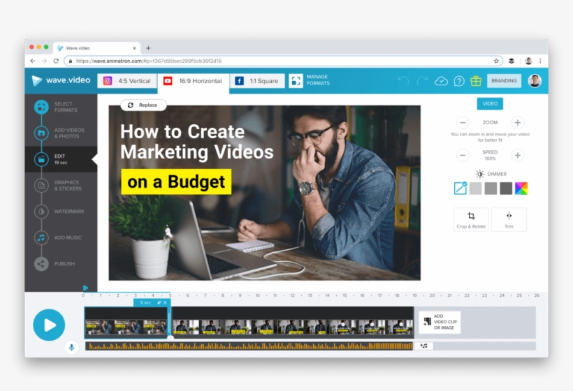 Video Is An Online Drag And Drop Social Media Video - Wave, transparent png #5009802