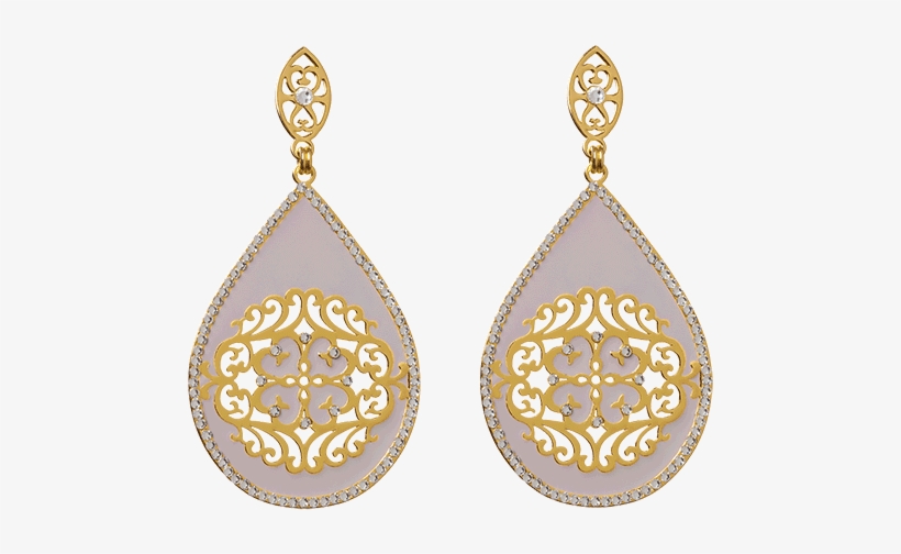 Shiyaya Earring Stud Teardrop Taupe Gold, Crystal Ab - Shiyaya Crystal Oorbellen E25rde16 - Meerkleurig -, transparent png #5011614
