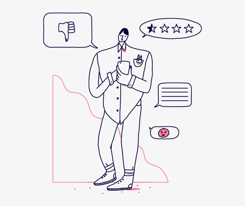 An Illustration Of A Man Writing A Bad Online Review - Man Writing A Letter, transparent png #5014407