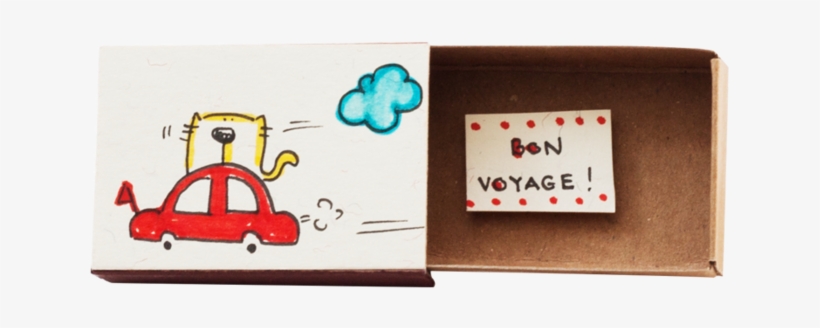 Encouragement Card "bon Voyage" Matchbox - Matchbox, transparent png #5017405