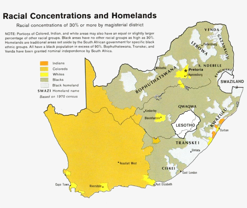 South Africa Racial Demographics Map 1979 - Demographic Map Of South Africa, transparent png #5019306