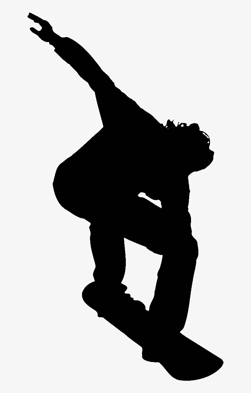Sticker Silhouette Joueur De Skateboard 1 Ambiance - Wallmonkeys Wall Decals Wallmonkeys Wm23429 Snowboarder, transparent png #5020909
