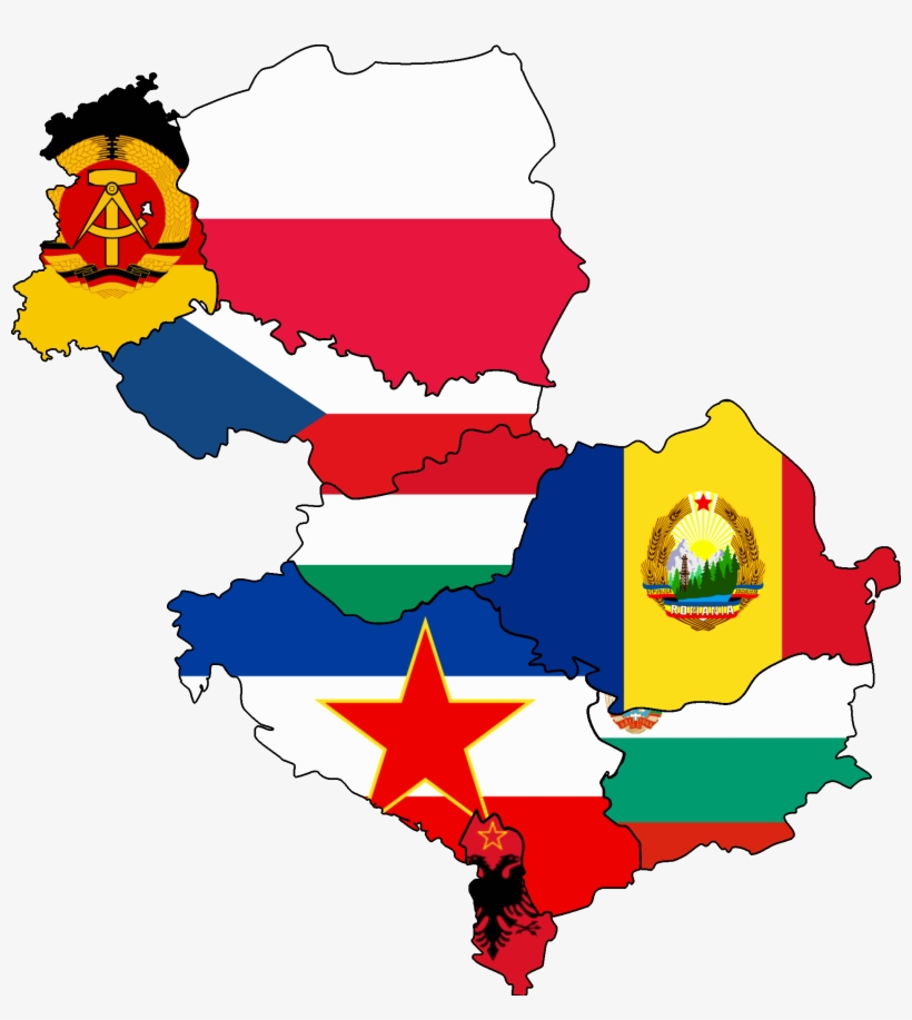 Flag Map Of Eastern Bloc Countries Eastern Europe Flag Map Free