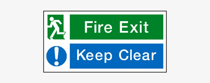 Fire Exit Keep Clear Sign - Fire Escape Keep Clear Sign, transparent png #5020969