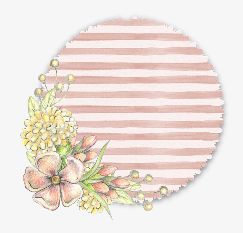 Floral, Flower, Pink, Tag, Soft, Pastel, Stripe - Transparent Certificate Seal Png, transparent png #5021340