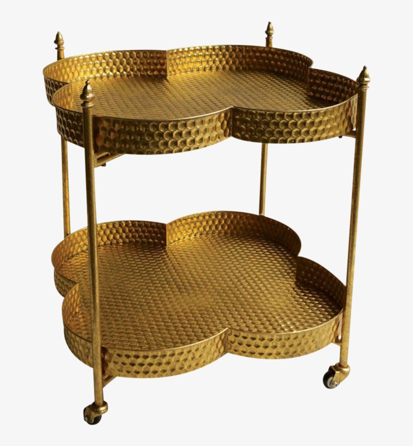 This Stylish Gold Metal Clover Shaped Bar Cart Will - Cleo Clover Bar Cart - Gold - Creative Co-op, transparent png #5022242