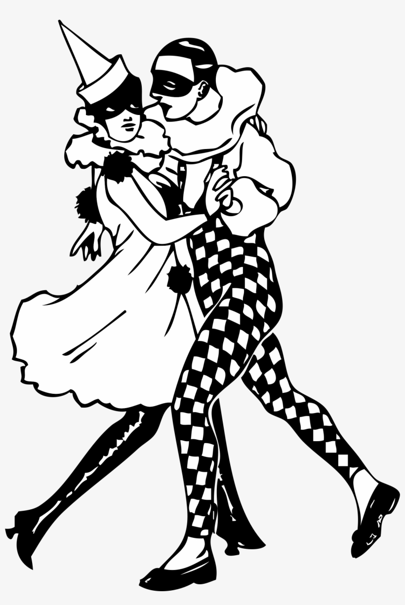Dancer Clipart Halloween - Harlequin Black And White, transparent png #5031043