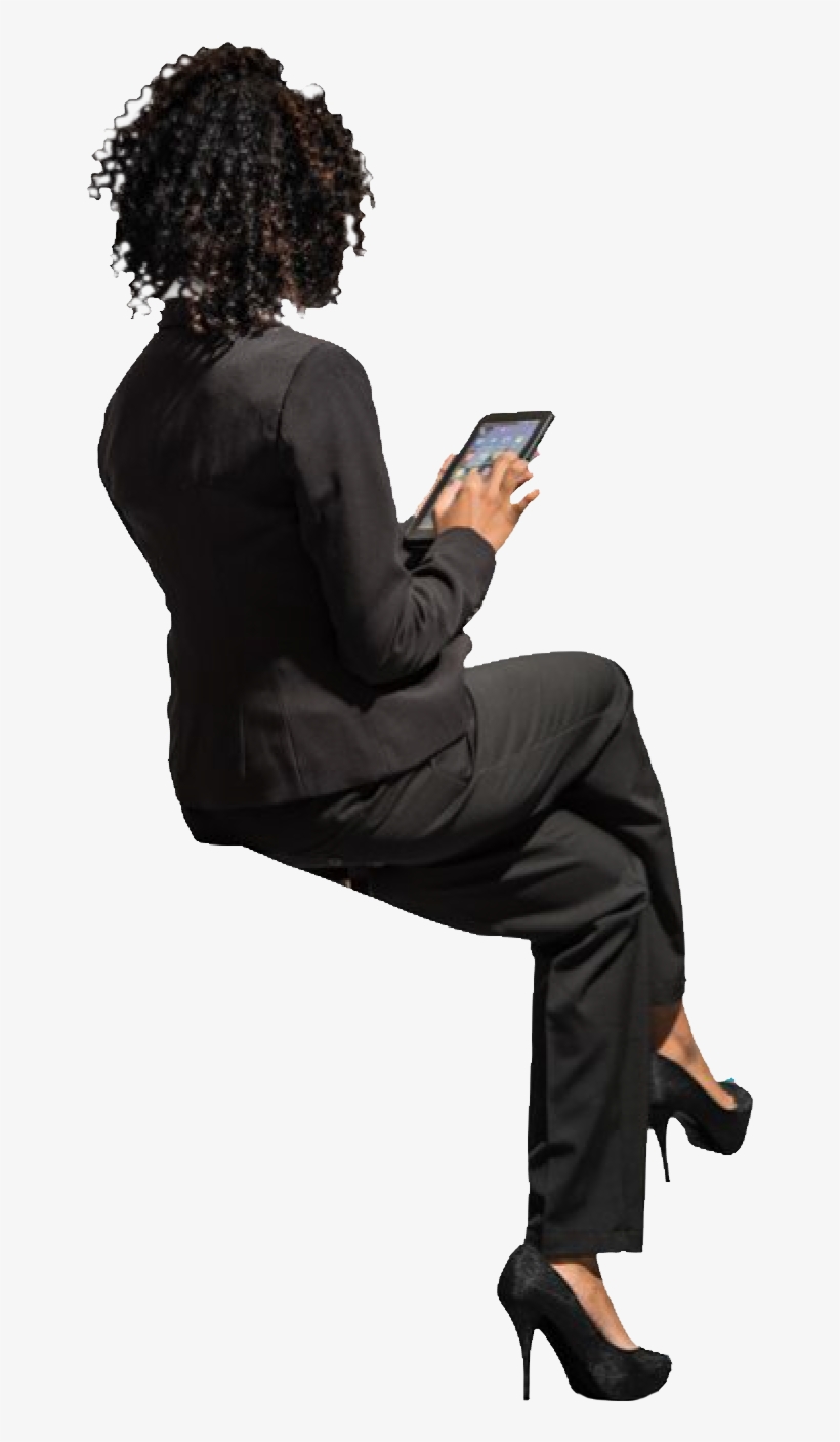 Cutout Woman Sitting - Cutout Sitting People Png, transparent png #5031931
