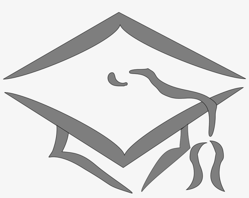 Graduation, College, Silhouette, Grey, Hat, Cap - Graduation Cap Clip Art, transparent png #5032718