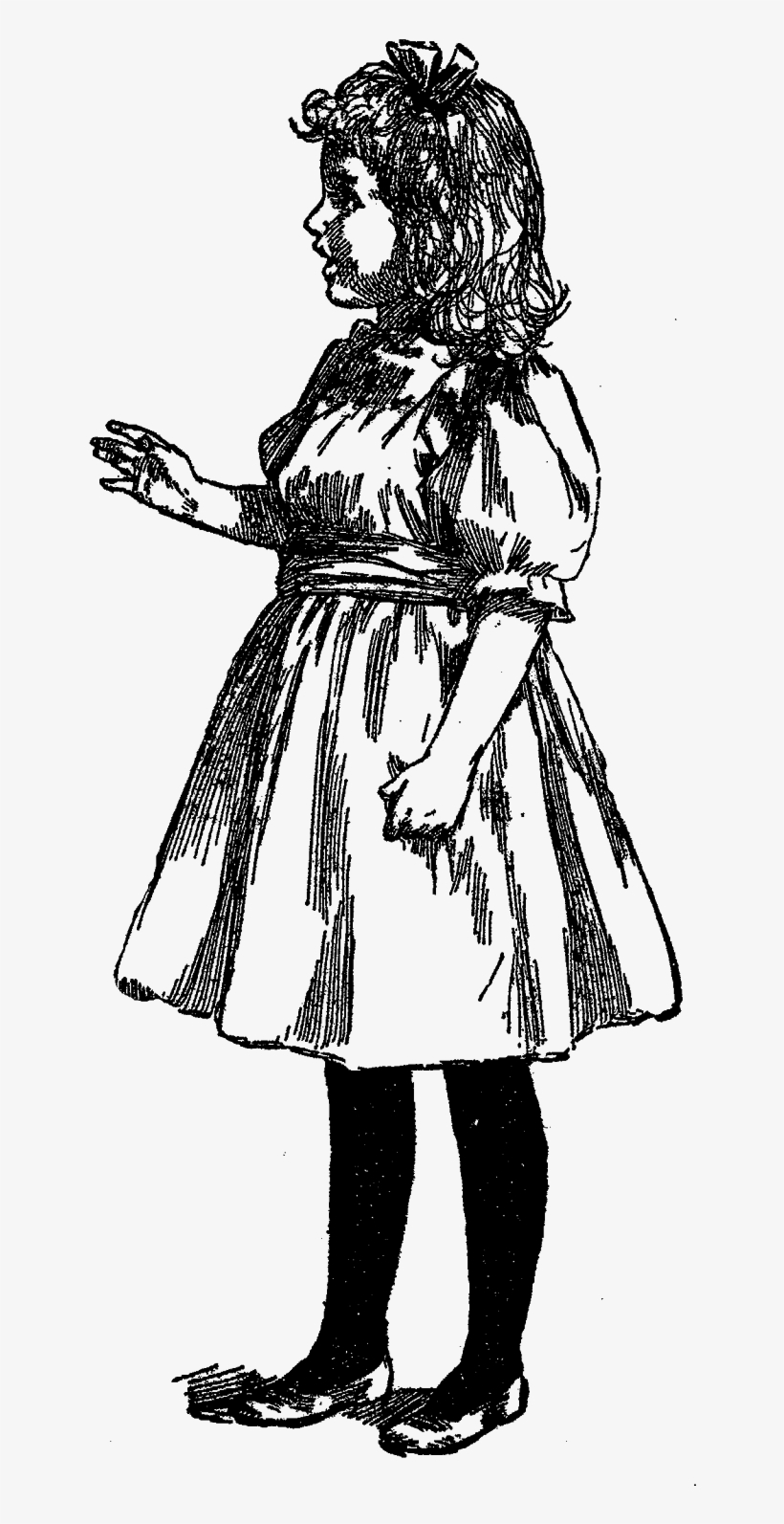 Vintage Girl Artwork Illustration Images - Drawing Of A Victorian Girl, transparent png #5033194