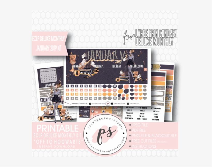 Off To Hogwarts January 2019 Monthly View Kit Digital - Control Panel, transparent png #5033420