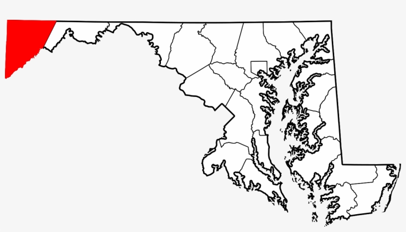 Map Of Maryland Highlighting Garrett County - Map Of Garrett County, transparent png #5034749