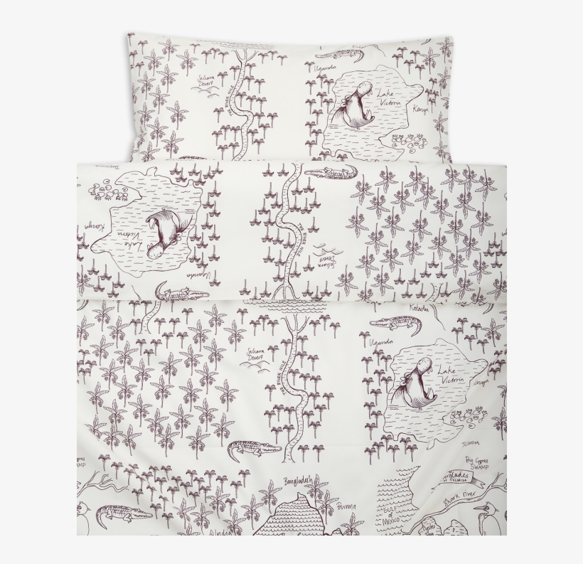 Mini Rodini Croco Map Bed Set Baby Off White One Size, transparent png #5034986