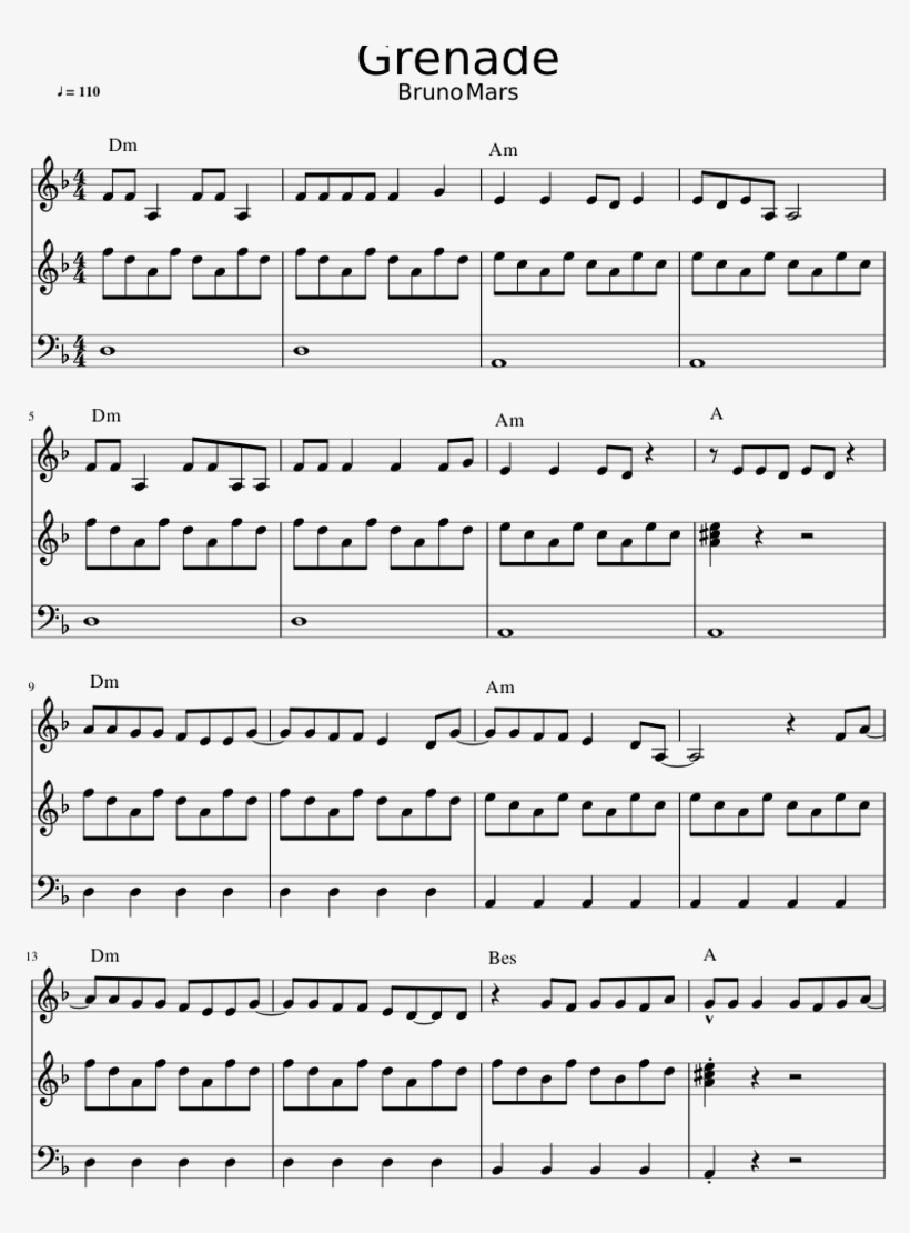 Grenade Bruno Mars Sheet Music For Piano, Synthesizer - Riding In A Sleigh. A Favorite Song T Music, transparent png #5038954
