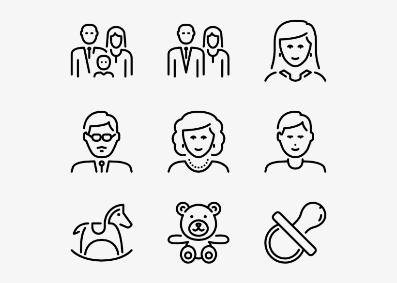 Family - Cute Black And White Png, transparent png #5039775