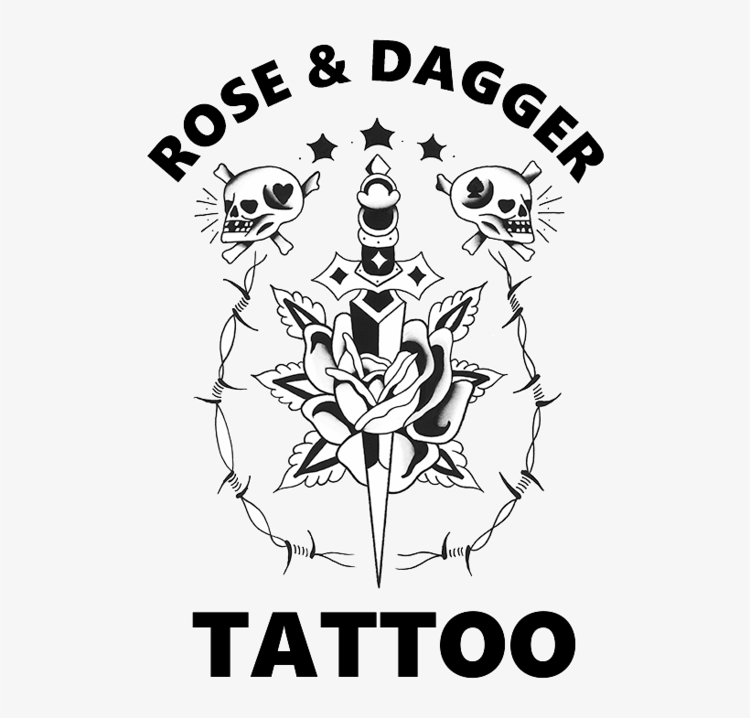 Rose And Dagger Tattoo Pdx - Dagger And Rose Tattoo Flash, transparent png #5040583