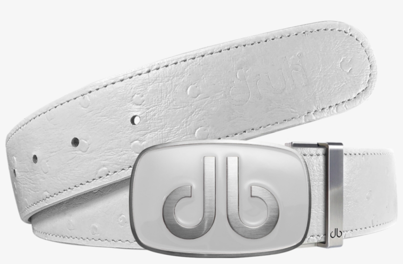 White Ostrich Texture Leather Strap With Db Classic - Strap, transparent png #5043713