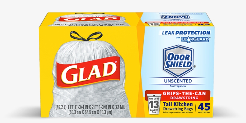 Kitchen Odorshield® Unscented Scent - Glad Trash Bags, transparent png #5044587