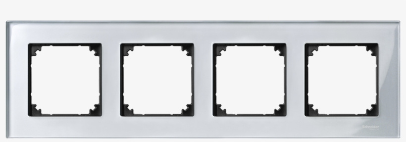 Mtn4040 3260 Real Glass Frame, 4 Gang, Diamond Silver, - Schneider Electric Mtn404304 Merten M-elegance Glass, transparent png #5047450