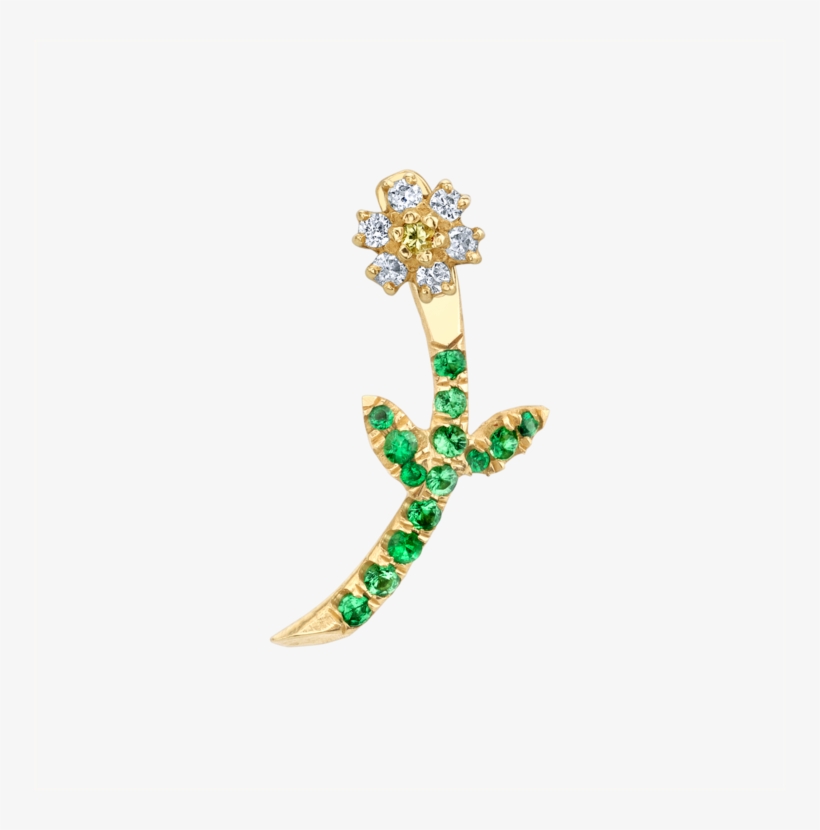 Mini Diamond Goldie Flower Earring - Mini Diamond Teddy Flower Earring 14k Yellow Gold Yellow, transparent png #5048503