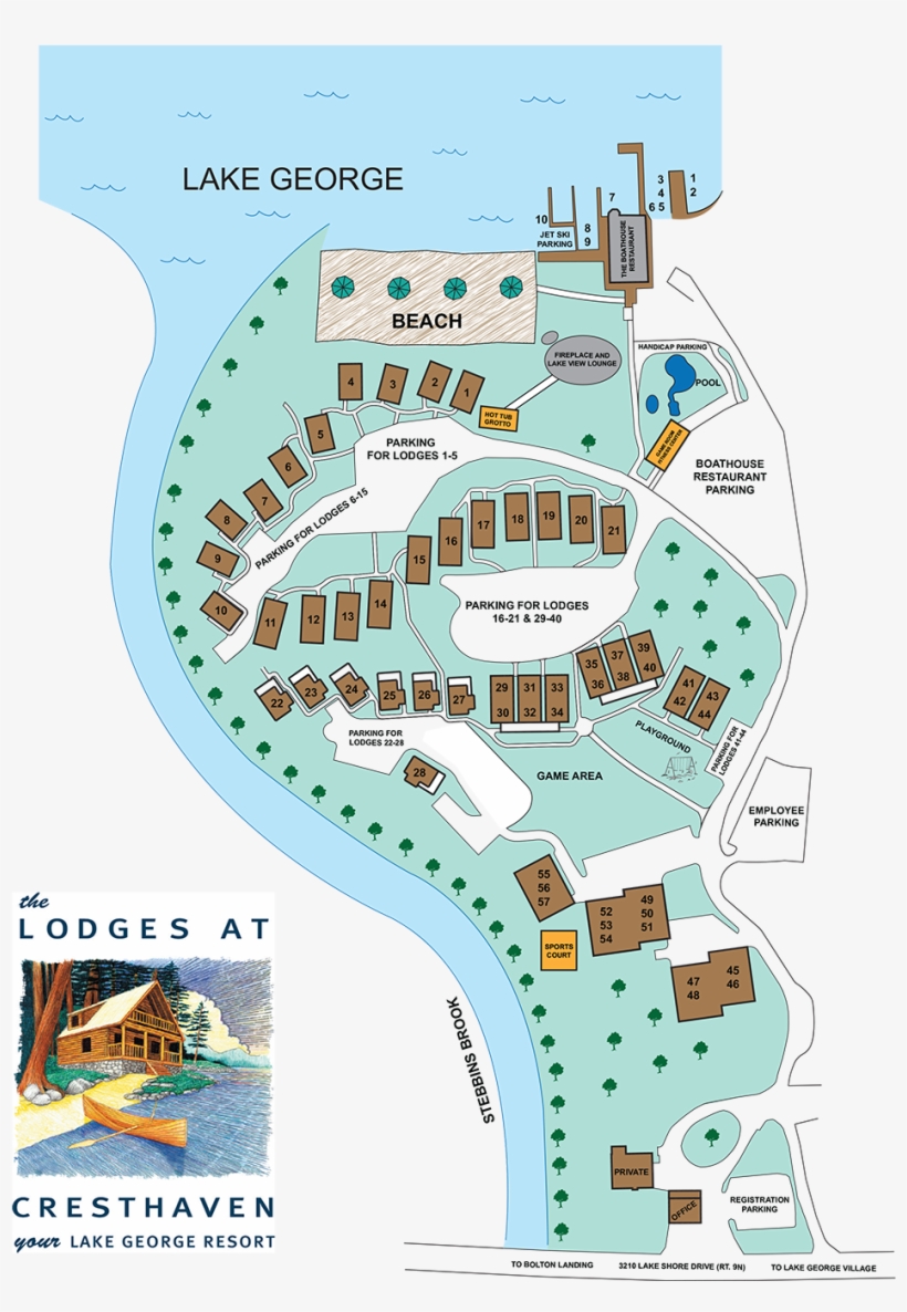 Cresthaven Property Map - Lake George Map Of Hotels, transparent png #5048755