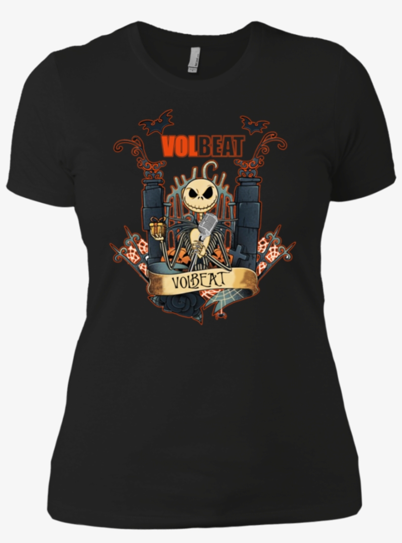 Volbeat Nightmare Jack Skellington Boyfriend T-shirt - Shirt, transparent png #5049514