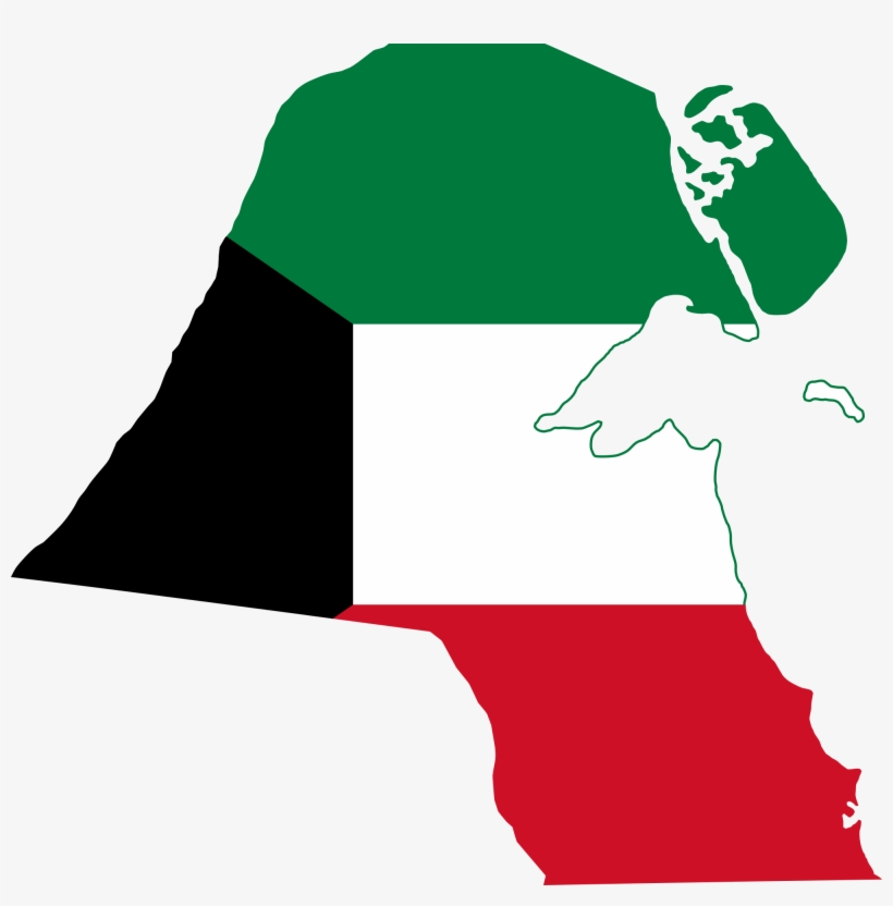 Open - Kuwait Flag Map, transparent png #5049610