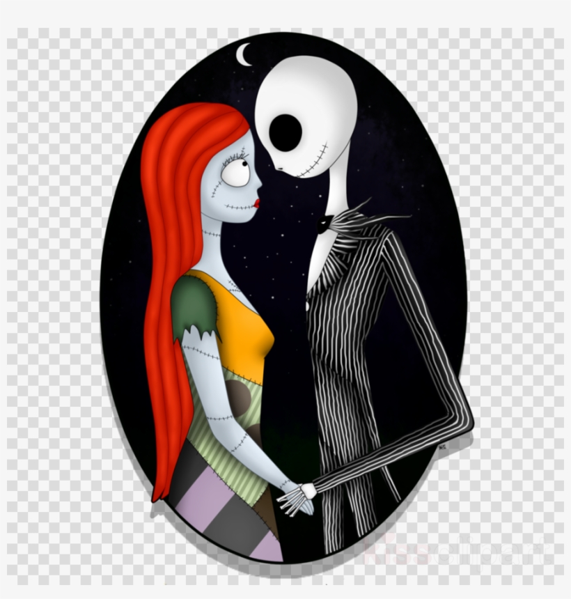 Jack Skellington And Sally Kiss Clipart Jack Skellington - Jack Skellington Sally Nightmare Before Christmas, transparent png #5049905