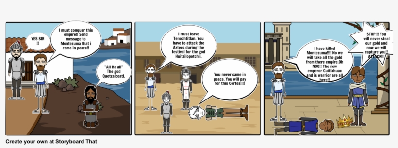 Spanish And The Aztec - Cartoon, transparent png #5050111
