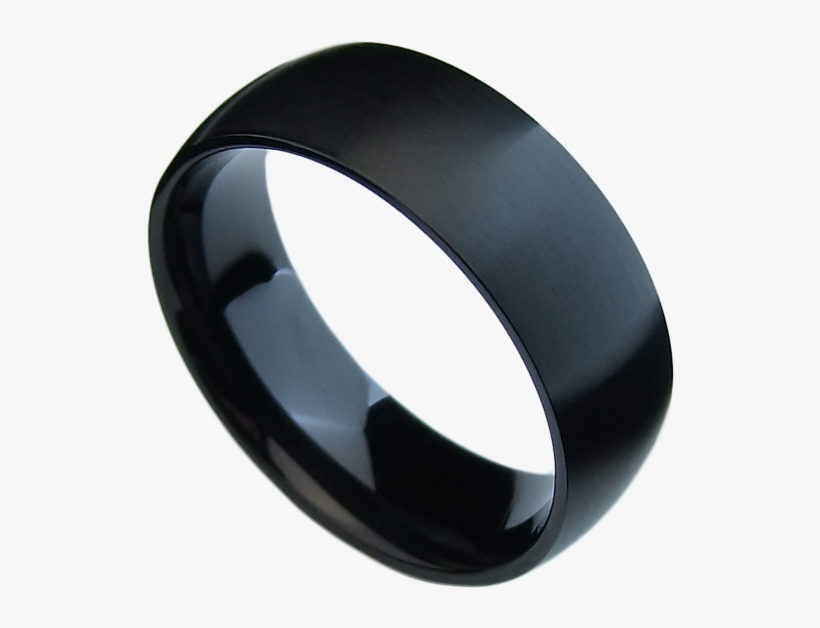 1 Black Ring Stainless Steel - 1 Schwarzer Trauring, Hochzeitsring, Ehering, Verlobungsring, transparent png #5051112