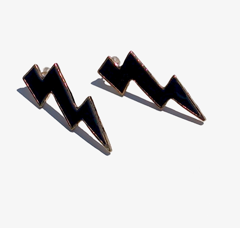Black Lightning Oorbellen / Bijoux / Gothic / Stoer - Earring, transparent png #5051606