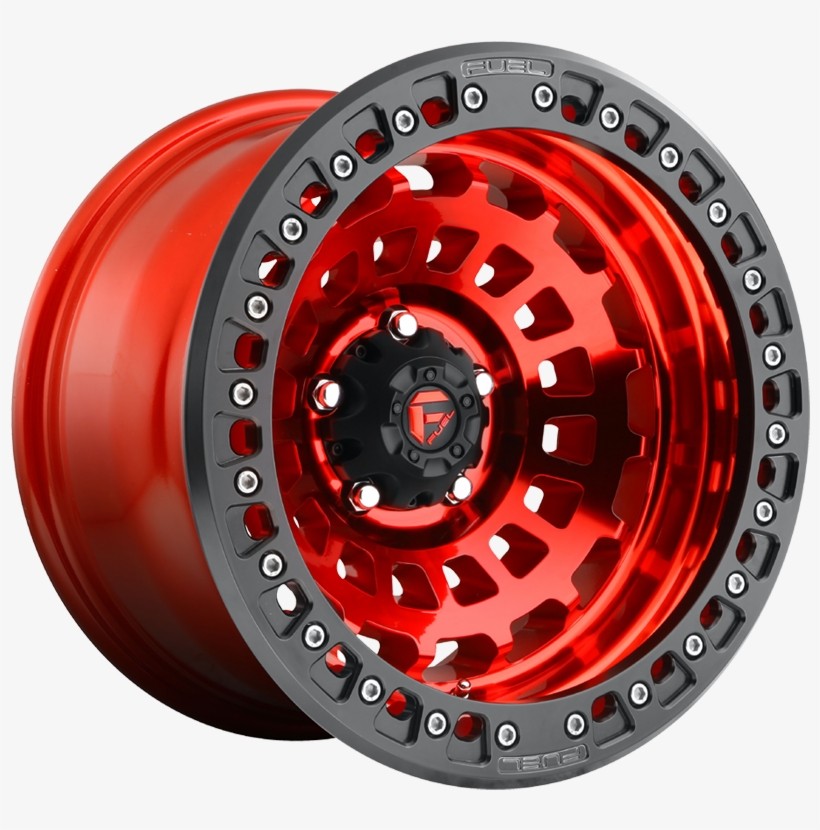 Zephyr Candy Red With Matte Black Ring - Fuel Zephyr Beadlock D100, transparent png #5051877