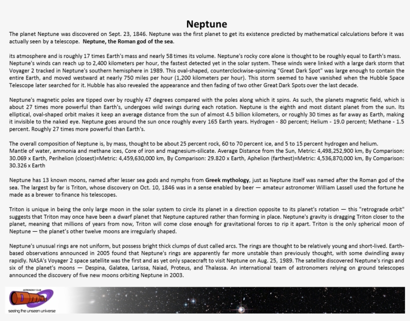 Facts About Neptune - Planet, transparent png #5052243