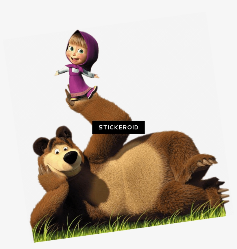 Masha Doing Balancing Act On Bear's Paw - Masha E Orso Png, transparent png #5052780