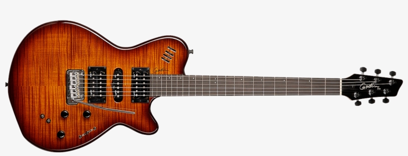 Шестиструнная Midi С Чехлом - Godin Xt-sa Electric Guitar Light Burst Flame, transparent png #5053798