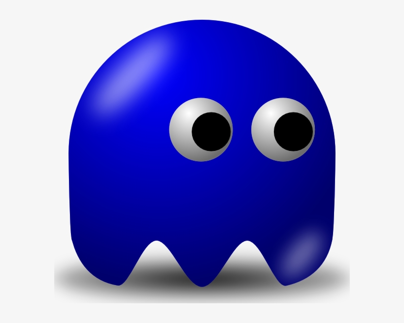 Pcman Game Villain Basic Guy Clip Art - Dark Blue Pacman Ghost, transparent png #5054091
