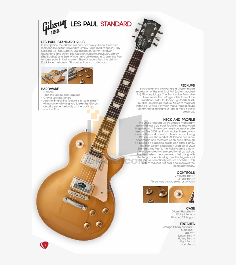 Select Page To View - Gibson Les Paul, transparent png #5054670