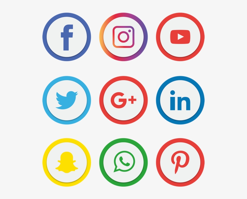 Social Media Icons Set Facebook Instagram Whatsapp Png Free Transparent Png Download Pngkey