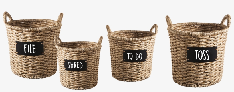 Next, Look Around Your Apartment And See How You Are - Smith & Hawken Round Basket With Chalkboard, 14.5", transparent png #5059221