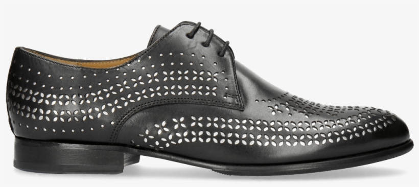 Derby Shoes Sally 82 Black Lasercut Feather - Slip-on Shoe, transparent png #5059946