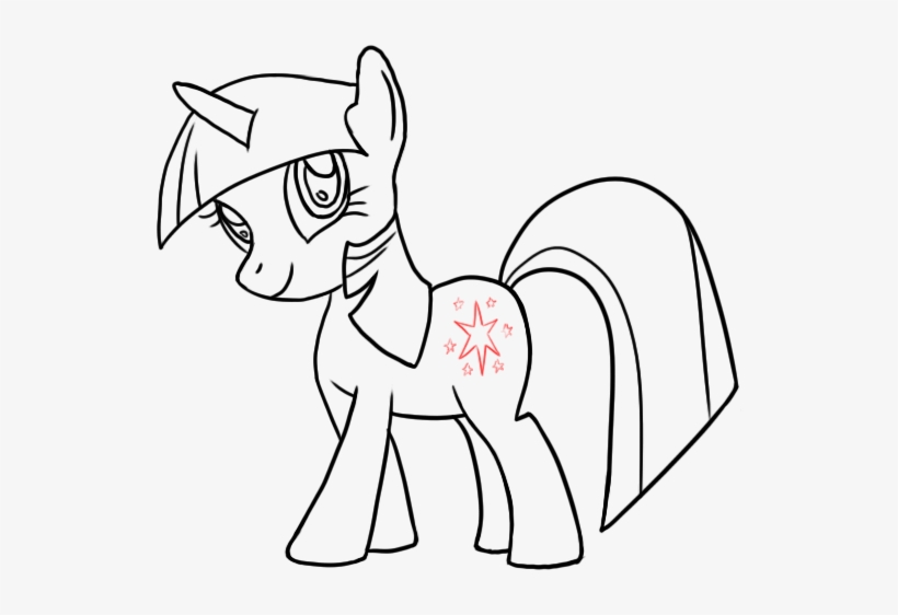 Drawn My Little Pony Outline - My Little Pony Outline Draw, transparent png #5060088