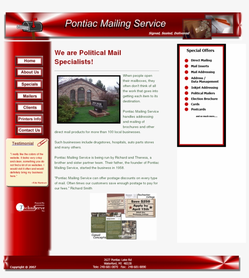 Pontiac Mailing Service Competitors, Revenue And Employees - Web Page, transparent png #5060516