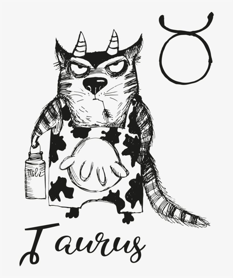 Taurus Trip Men's Printed T Shirt - Zodiac Cat Coffee Mug, transparent png #5060949