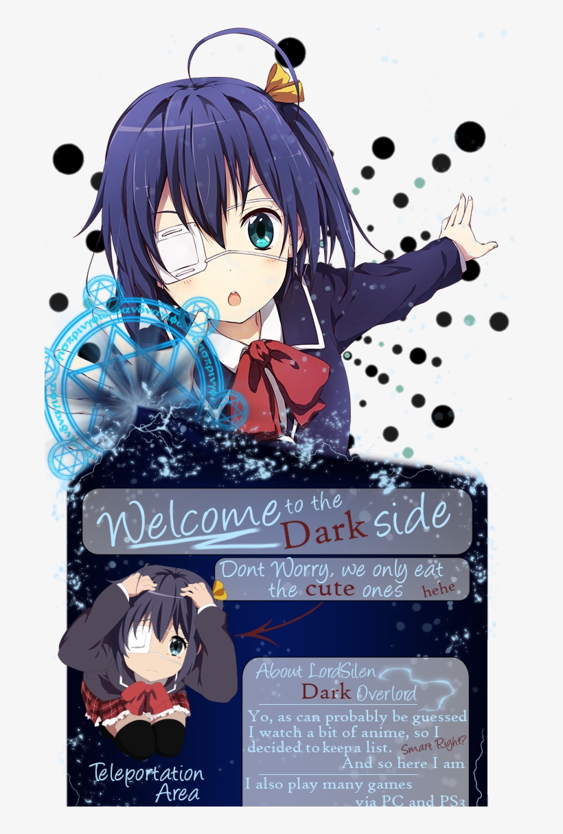 Finally Updated My Profile Design, Now With Buttons, - Takanashi Rikka Dark Blue Short Straight Hair Anime, transparent png #5061593