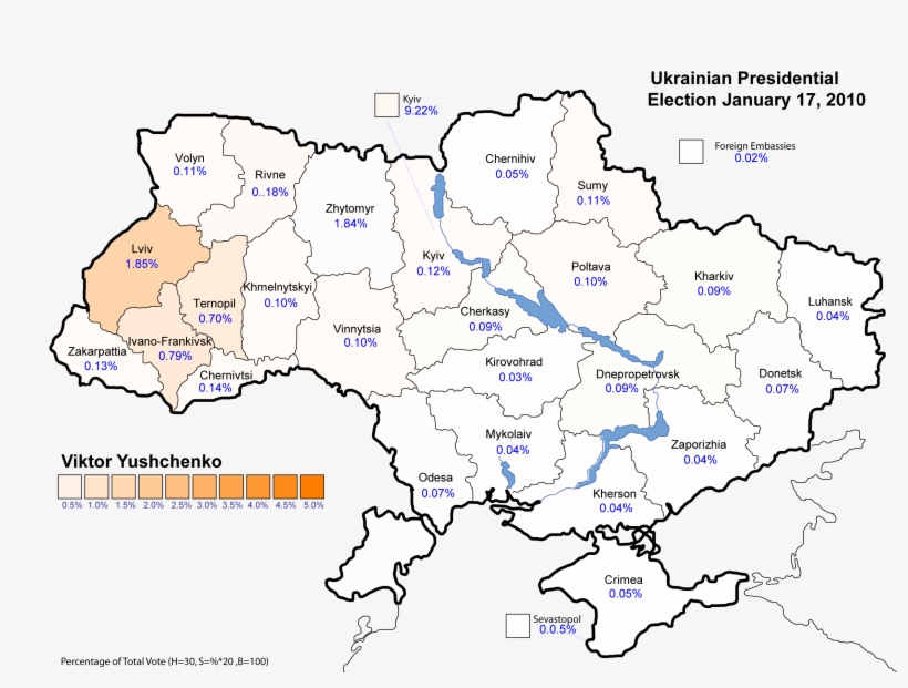 Ukraine Presidential Jan 2010 Vote - Ukraine Vintage Map Canvas Print - Small By Finlay, transparent png #5069514