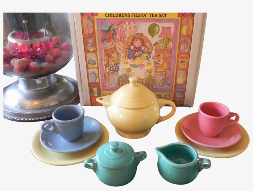 Nib My First Fiesta Ware Tea Set 2 Cup Teapot Cups - Ceramic, transparent png #5071643