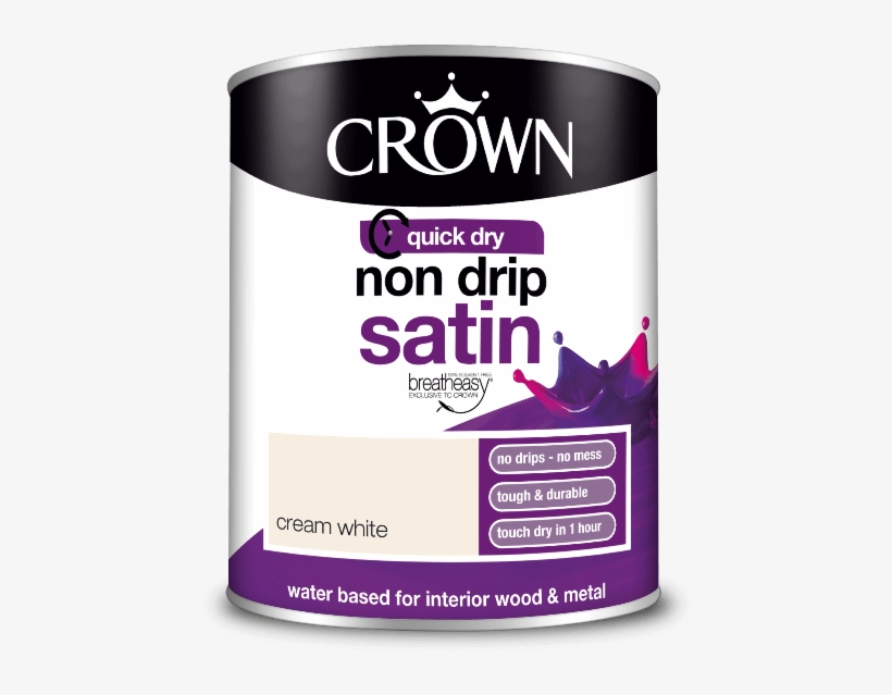Wood And Metal Paint Crown Non Drip Satin Crem White - Crown Standard Breatheasy Spotlight - Non Drip Satin, transparent png #5074878