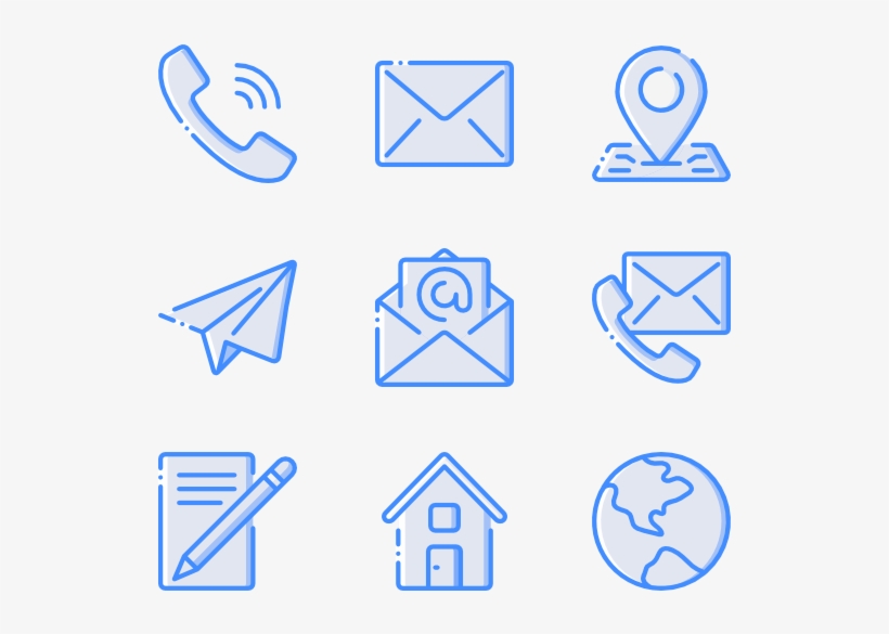 Contact Us 50 Icons - Contact Us Icon Blue, transparent png #5075165