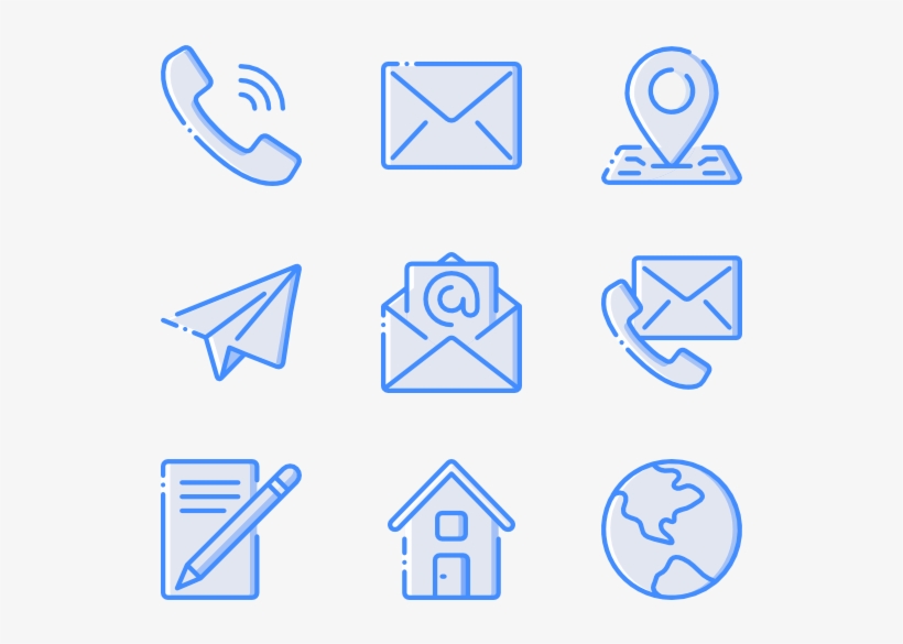Contact Us 50 Icons - Contact Us Icon Blue, transparent png #5075165